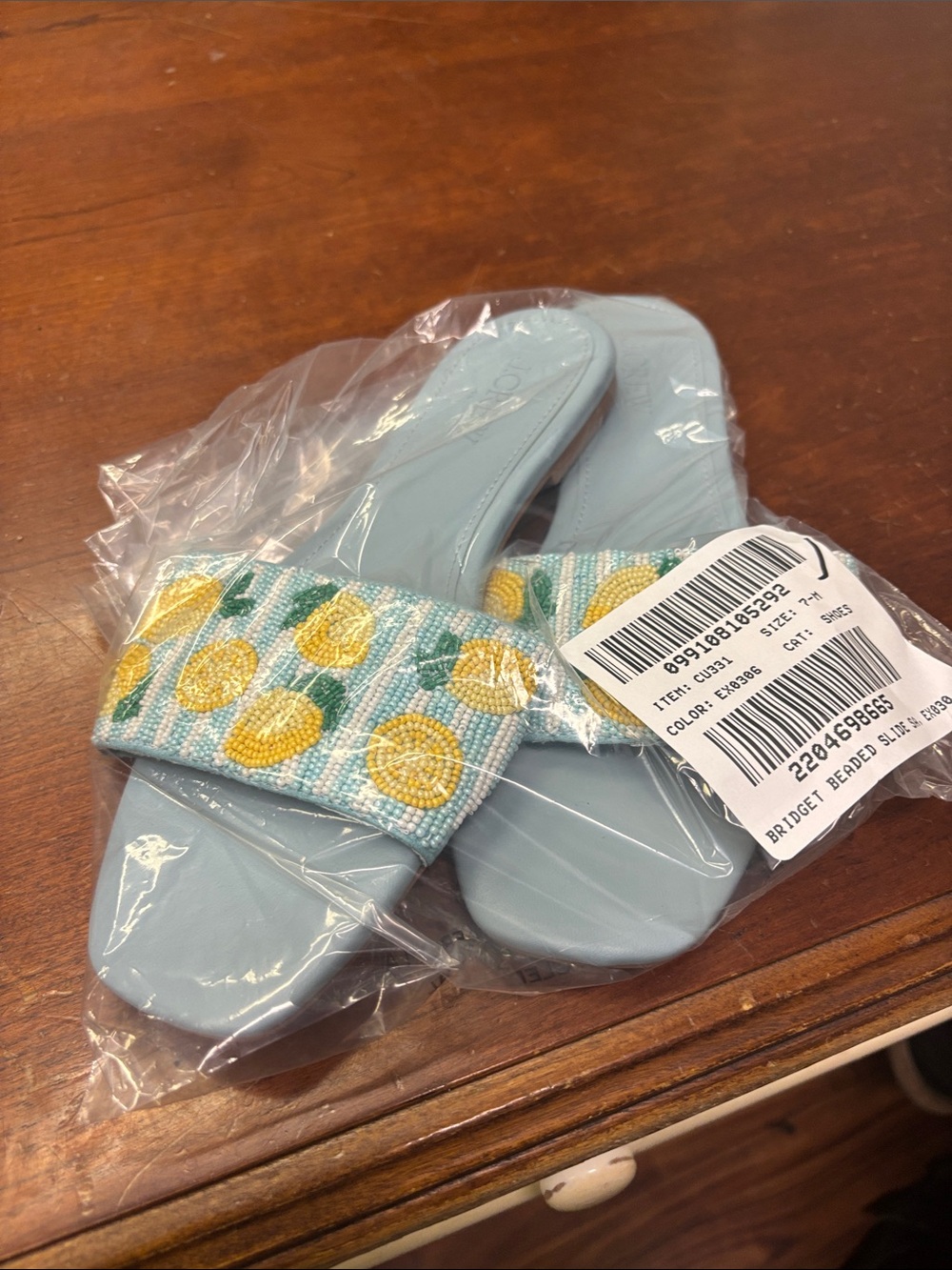 J Crew Beaded slide sandals CU331 - Picture 2 of 4